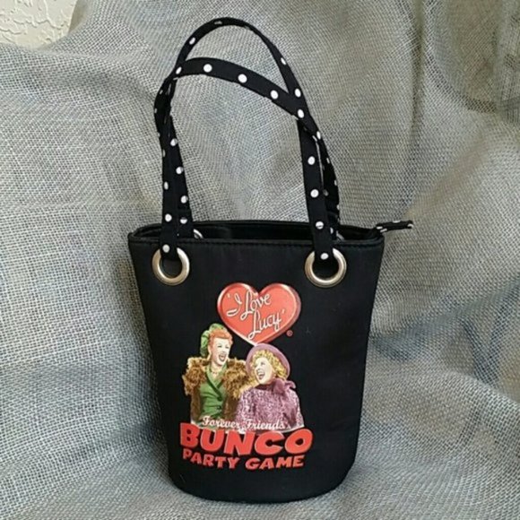 Vintage Bag Black I love Lucy Party Style Handbag - Picture 1 of 6